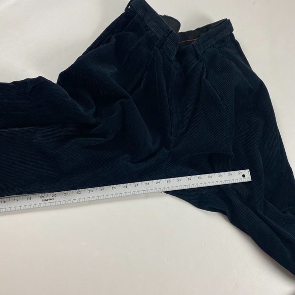 Vintage Y2K Haggar Wide Wale Blue Pleated Corduroy Pants Men's 36 x 30 Skater - Picture 12 of 13